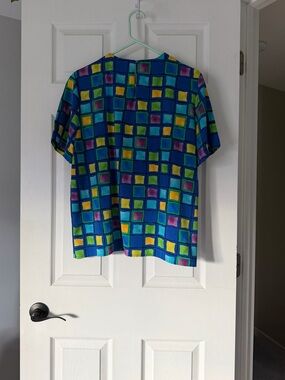 Women’s Notations Large Short-Sleeve Geometric Print Blouse